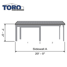 Load image into Gallery viewer, 12' x 7' x 20' Carport