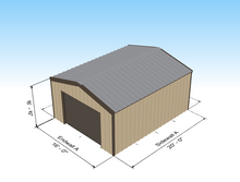 Load image into Gallery viewer, 16' x 20' Steel Garage Package
