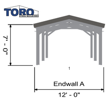 Load image into Gallery viewer, 12' x 7' x 20' Carport