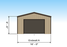 Load image into Gallery viewer, 16' x 20' Steel Garage Package