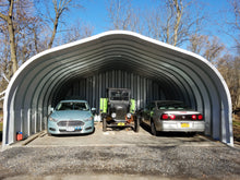 Load image into Gallery viewer, 2 Car Steel Garage Kit 20’ wide x 13’ peak x 24’ long